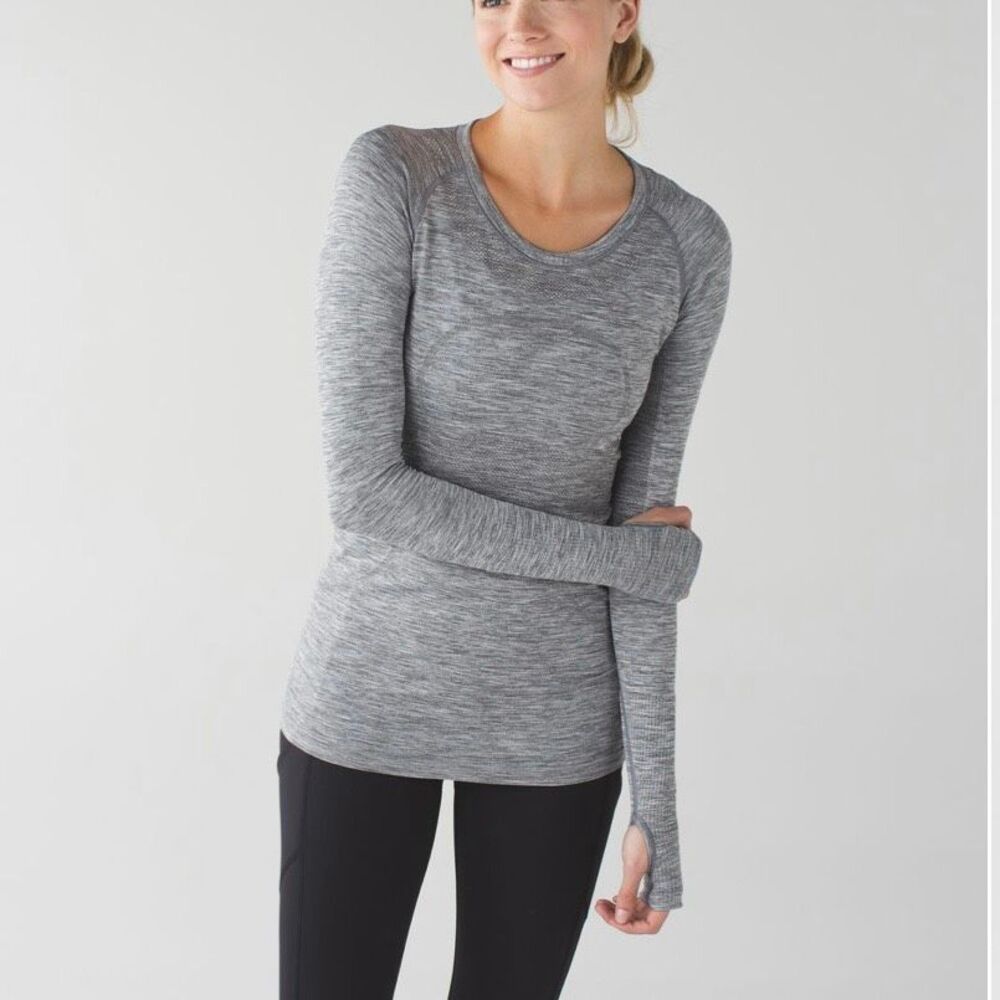 Lululemon‎ Swiftly Tech Long Sleeve Crew top Size 6 grey